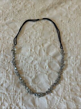 Silver Crystal Floral Necklace